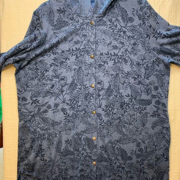Cuddl Duds Blue Floral Hooded Jacket - Picture 1 of 10